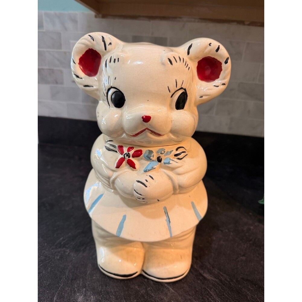 American Bisque Turnabout Boy/GirlMouse: 4 in 1 Antique Cookie Jar - Made in US